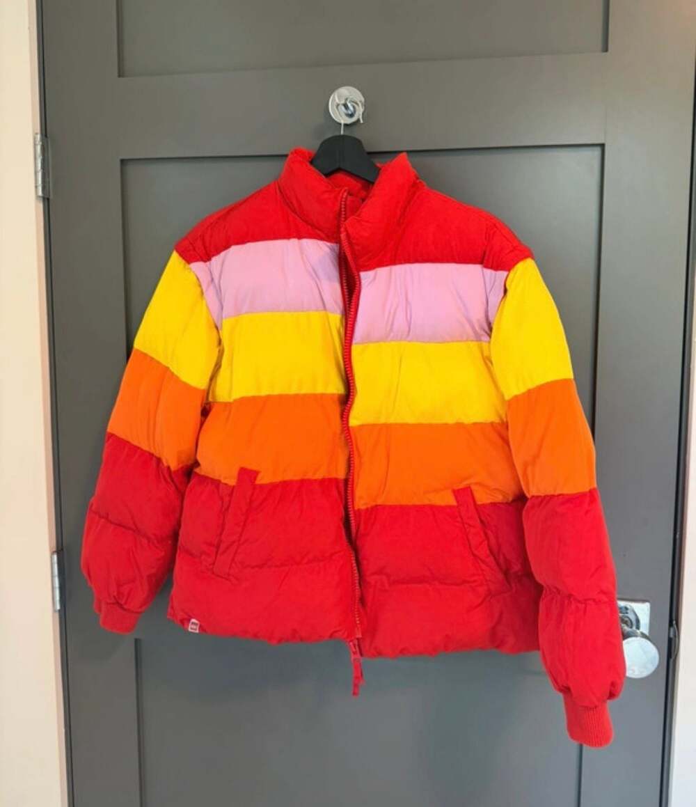 LEGO x Target Women's Colorblock Striped Puffer Jacket with Removable Sleeves